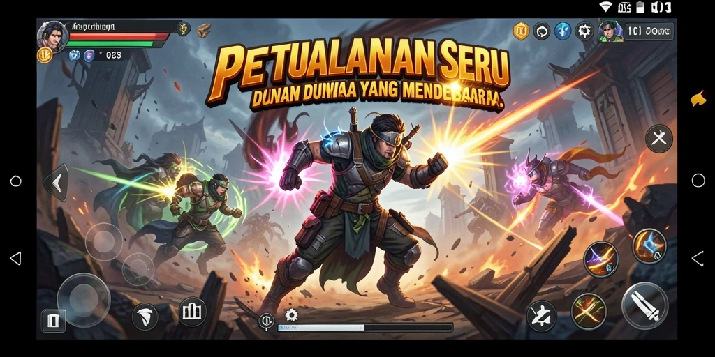 Tampilan screenshot H03 yang menunjukkan aksi seru dalam pertempuran.